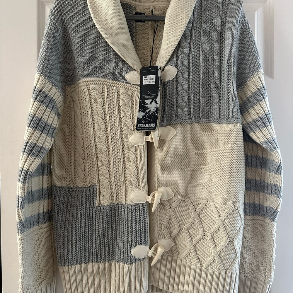Men's Patchwork Cardigan Sweater